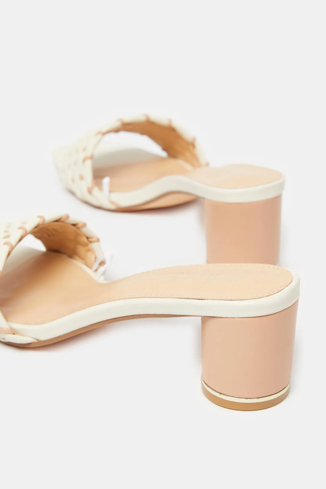 Women Beige Weaved Mule