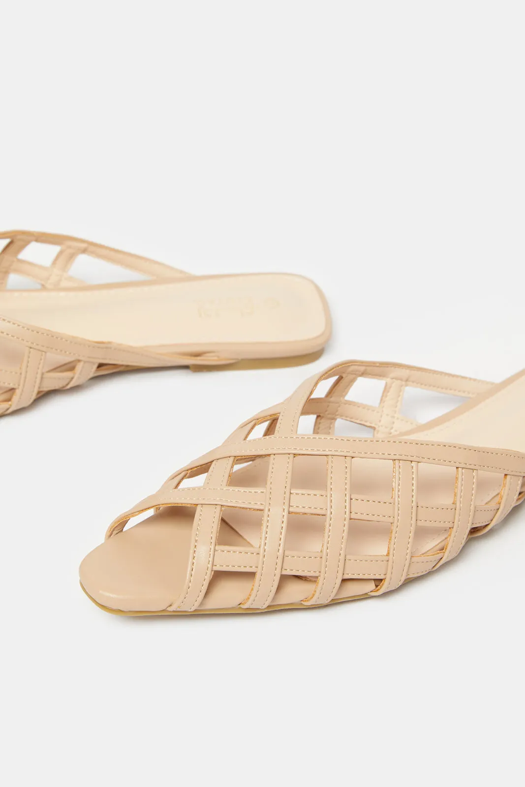 Women Gold Cut Upper Mule