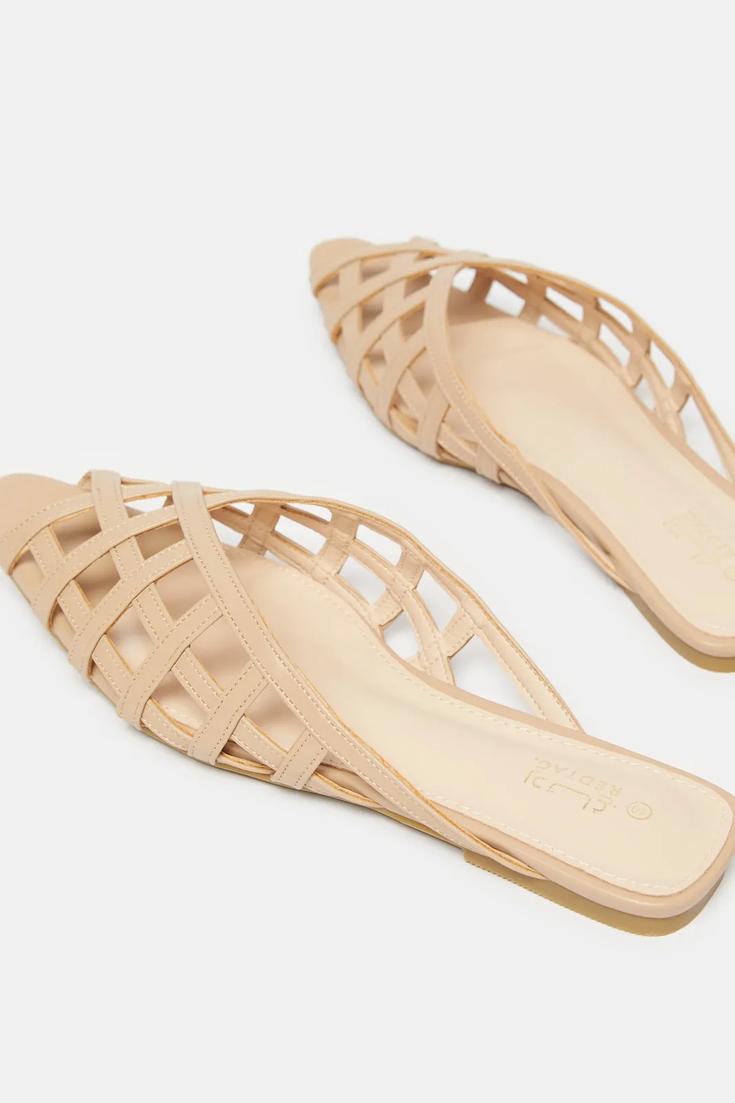 Women Gold Cut Upper Mule