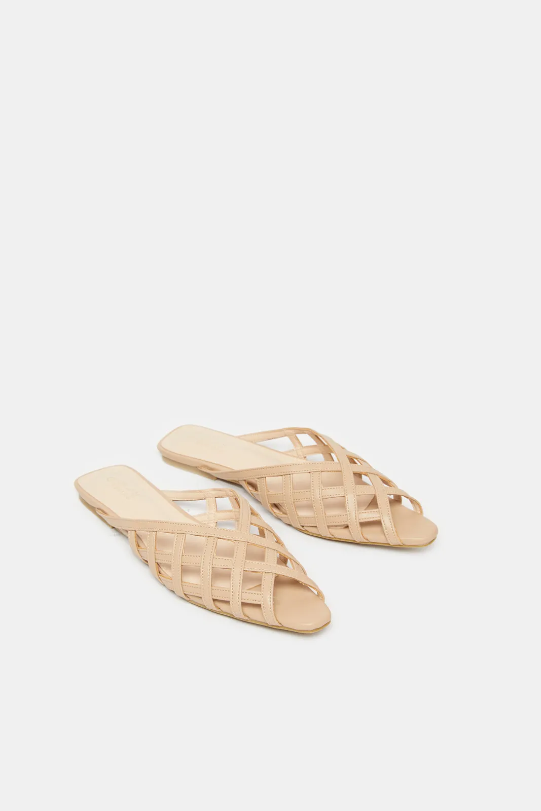 Women Gold Cut Upper Mule