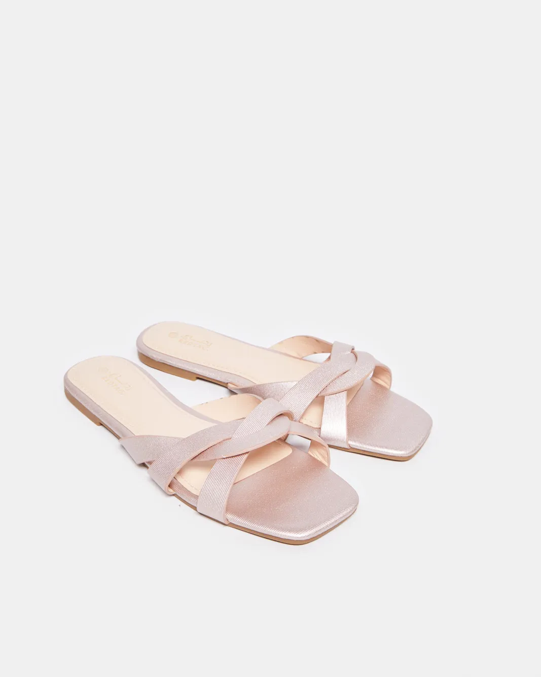 Women Gold Embellished Trim Mule