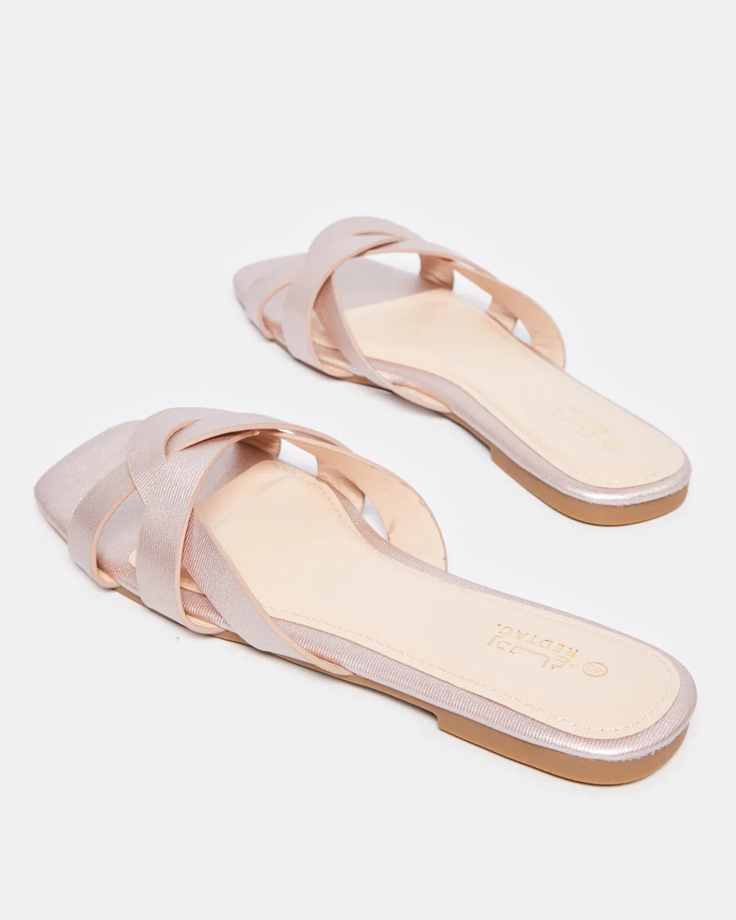 Women Gold Embellished Trim Mule