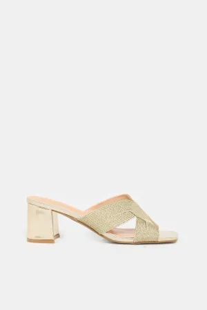 Women Gold Rope Detail Mule