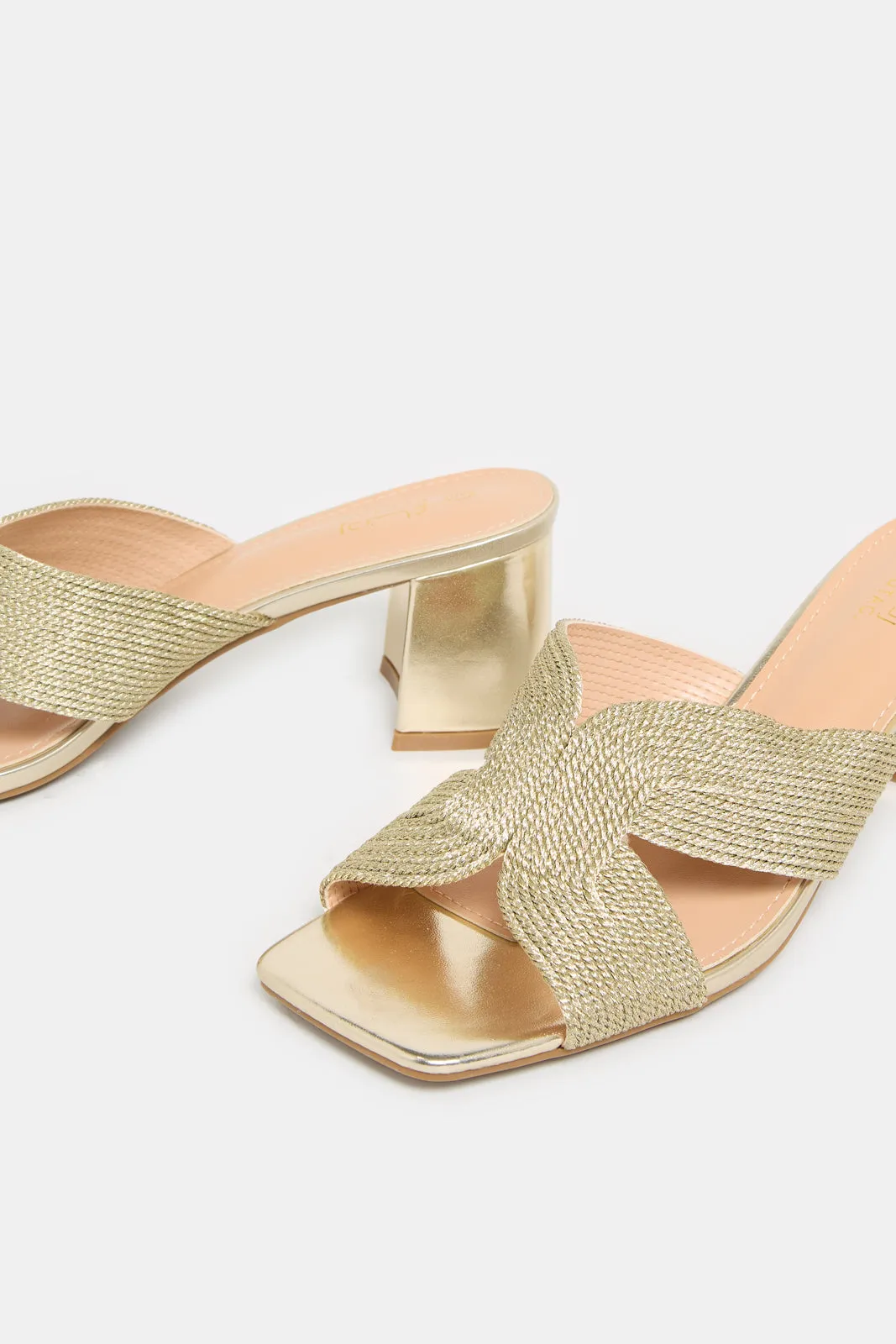 Women Gold Rope Detail Mule