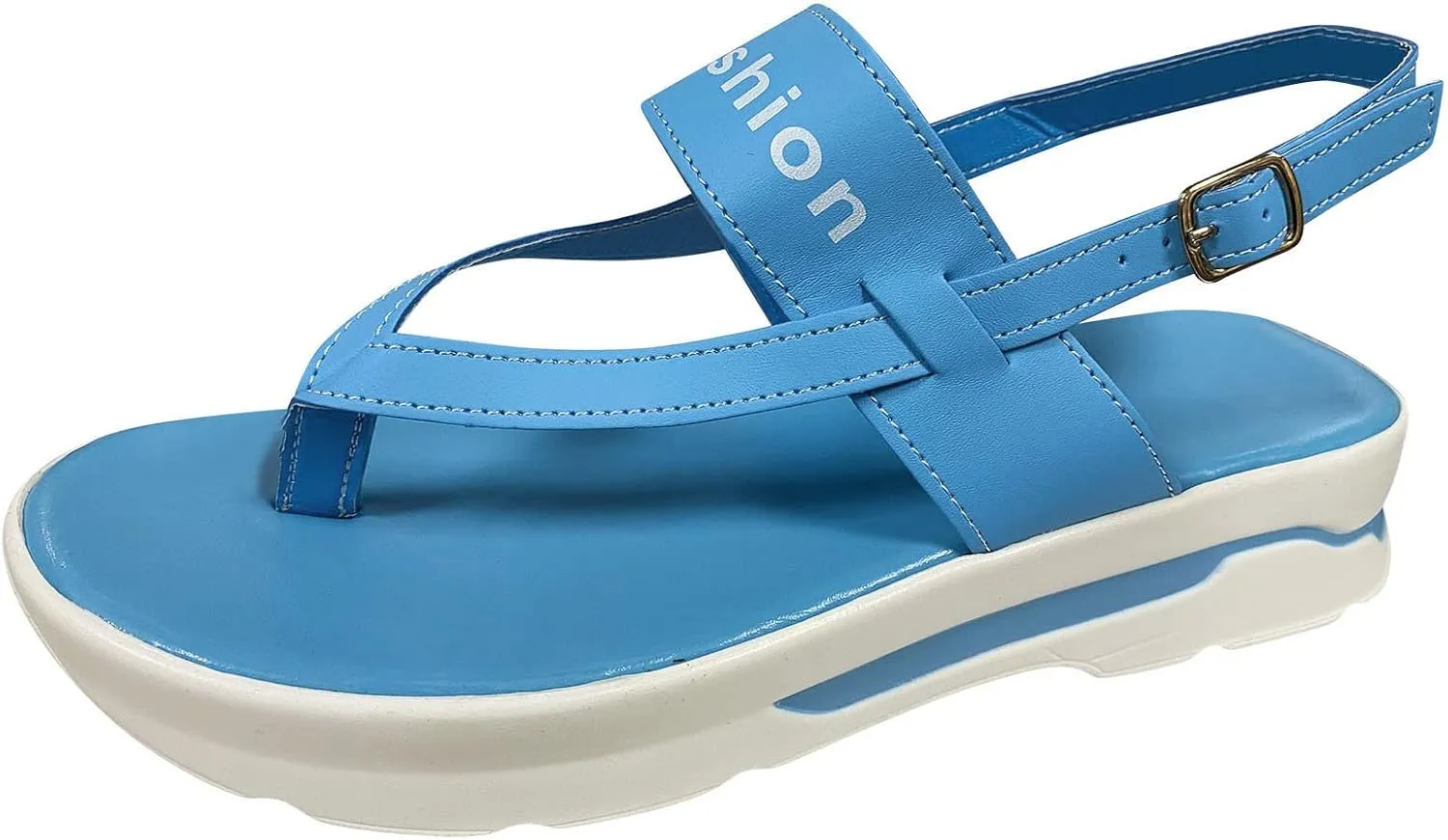 Women Platform Sandal Adjustable Buckle Ankle Strap Clip Toe Sandal Summer Open Toe Non Slip Flip Flops For Beach