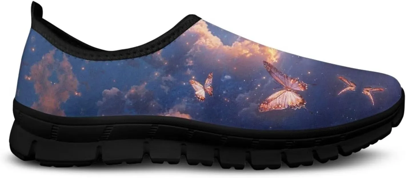 Women Running Shoes Non Slip Workout Shoes Breathable Mesh Walking Sneakers Casual Flat Shoes