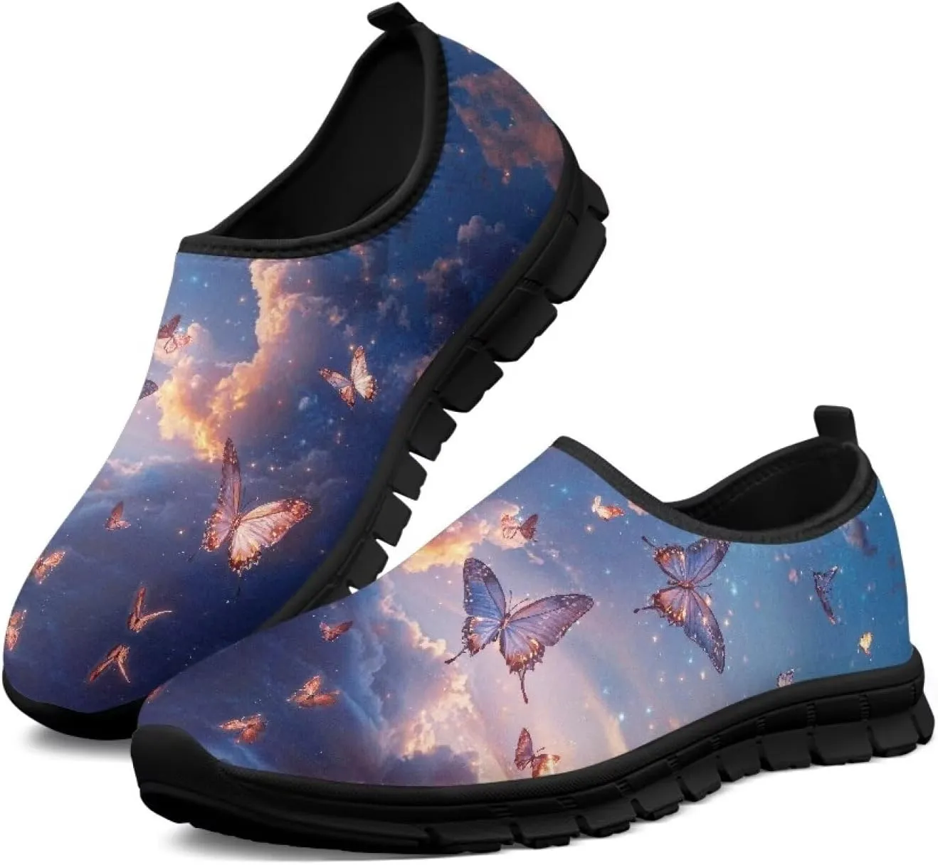 Women Running Shoes Non Slip Workout Shoes Breathable Mesh Walking Sneakers Casual Flat Shoes