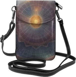 women Small Cell Phone Purse Cosmic Shining Planet picture Soft, durable and waterproof PU leather Convenient for daily use and travel