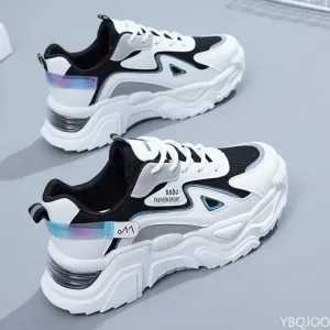 Women's Chunky Platform Sneakers Casual Trainers Breathable Flat Shoes