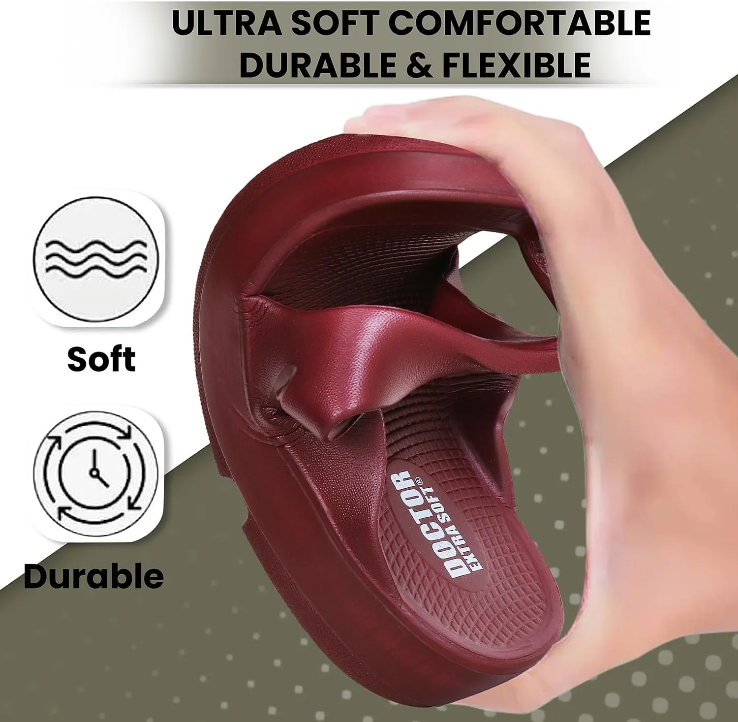 Women's Classic Ultra Soft Flip Flops/Slippers with Cushion FootBed for Adult | Comfortable & Light Weight| Stylish & Anti-Skid| Waterproof & Everyday Slip-on for Ladies/Girls D-510