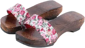 Women's Clogs Japanese Style Slippers,One Word Dragging Japanese-Style Casual Sandals,Summer Thick Soled Wooden Non Slip High Heels,Dance Kimono Shoes