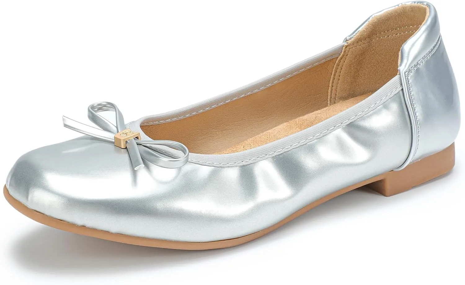 Women's Comfortable Ballet Flats Round Toe Flat Shoes for Women Bow Dressy Flats Shoes with Arch Support Insole