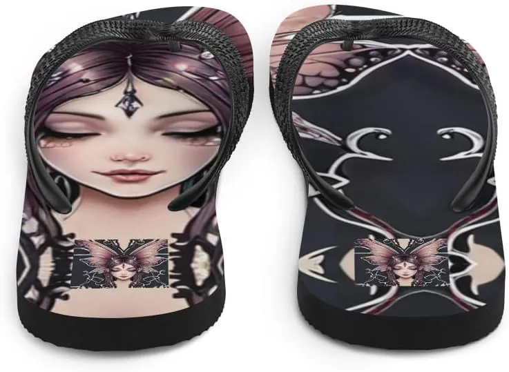 Women's Dark Artsy Chic Mystical Fairy Aesthetic Luxe Flip-Flops