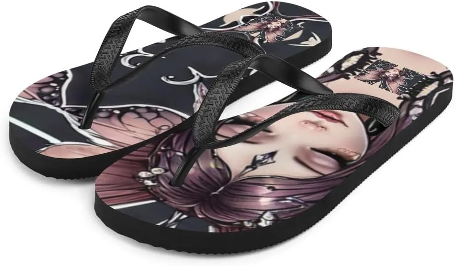 Women's Dark Artsy Chic Mystical Fairy Aesthetic Luxe Flip-Flops