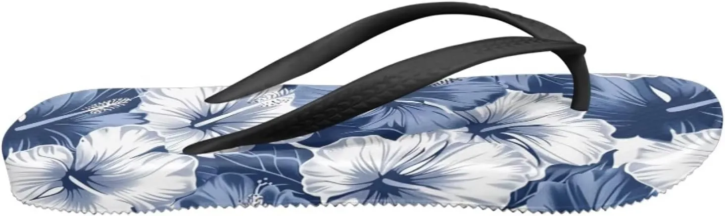 Women's Flip Flops Hawaiian Hibiscus Thong Sandals Comfortable Summer Beach Walking Slippers Shower Shoes