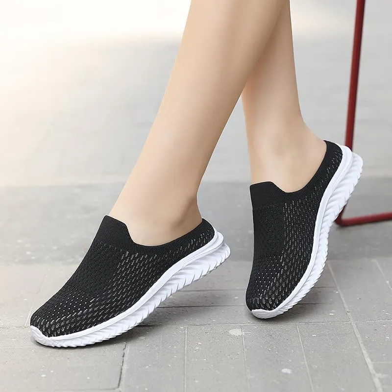 Women's Lightweight Breathable Mesh Sneakers - Casual Walking Shoes, Toe Sliding, Comfortable Shoes