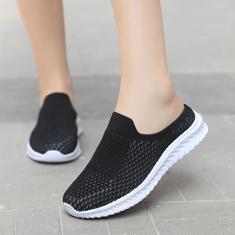 Women's Lightweight Breathable Mesh Sneakers - Casual Walking Shoes, Toe Sliding, Comfortable Shoes