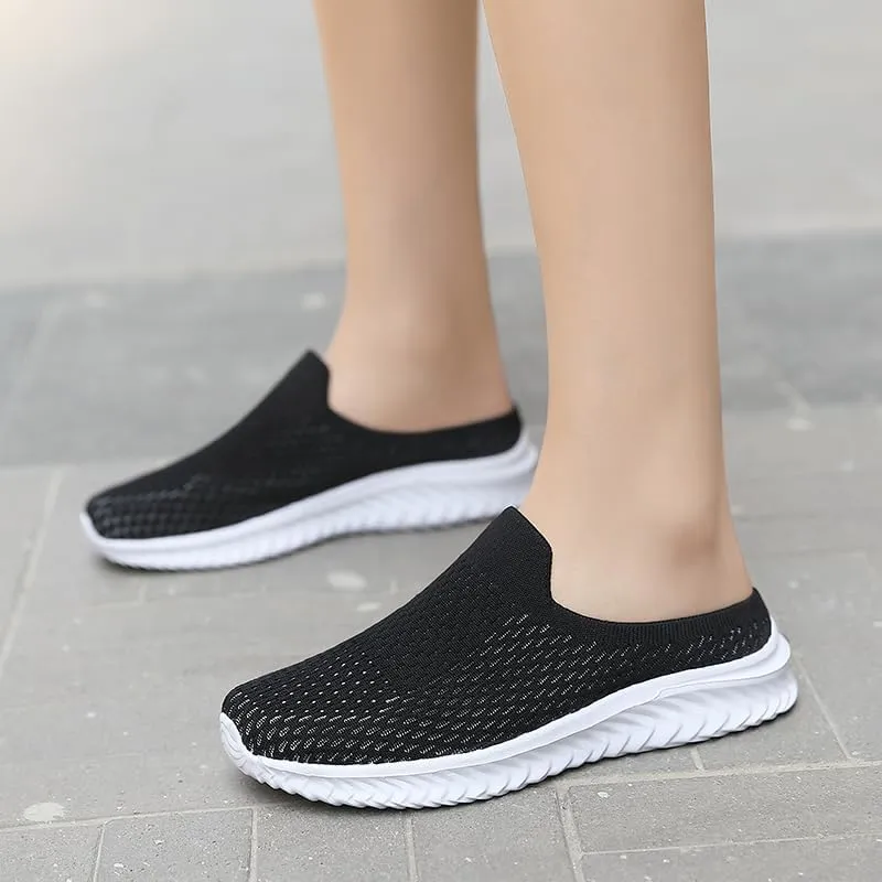 Women's Lightweight Breathable Mesh Sneakers - Casual Walking Shoes, Toe Sliding, Comfortable Shoes