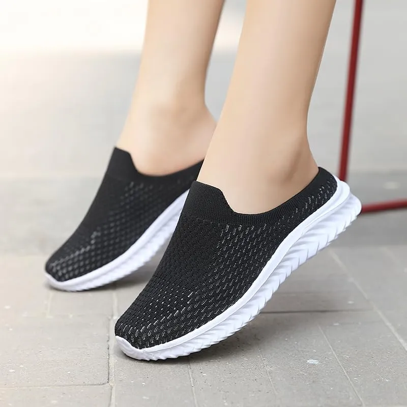 Women's Lightweight Breathable Mesh Sneakers - Casual Walking Shoes, Toe Sliding, Comfortable Shoes
