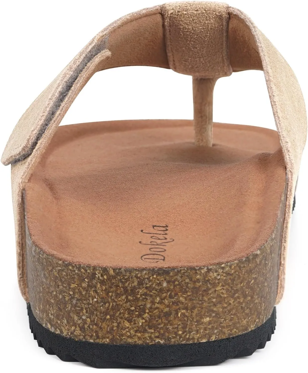 Womens Mens Orthotic Flip Flops Cork Footbed Thong Sandals Suede Leather Arch Support Summer Casual Slip on Open Toe Slippers with Adjustable Straps Indoor Outdoor