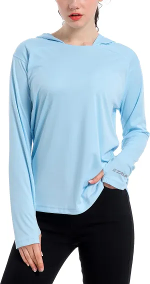 Women's UPF 50  UV Sun Protection Hoodie Shirt Dry Fit SPF Long Sleeve Sun Shirt Outdoor Performance Fishing Hiking Shirts