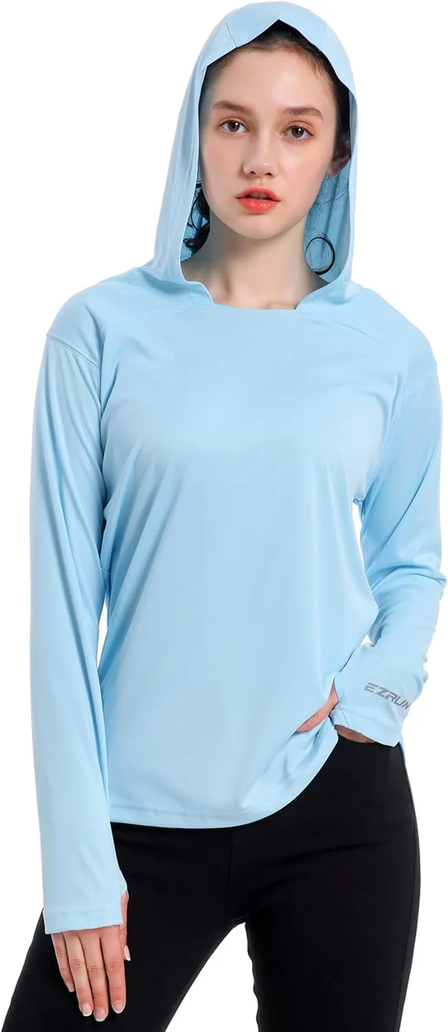 Women's UPF 50  UV Sun Protection Hoodie Shirt Dry Fit SPF Long Sleeve Sun Shirt Outdoor Performance Fishing Hiking Shirts