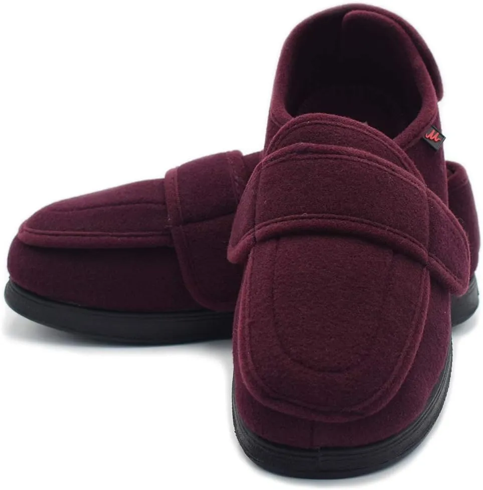 Women’s Wide Width House Shoes with Memory Foam Support Swollen Feet Edema Relief Cozy Outdoor Sole Diabetic House Slippers for Elderly Plantar Fasciitis