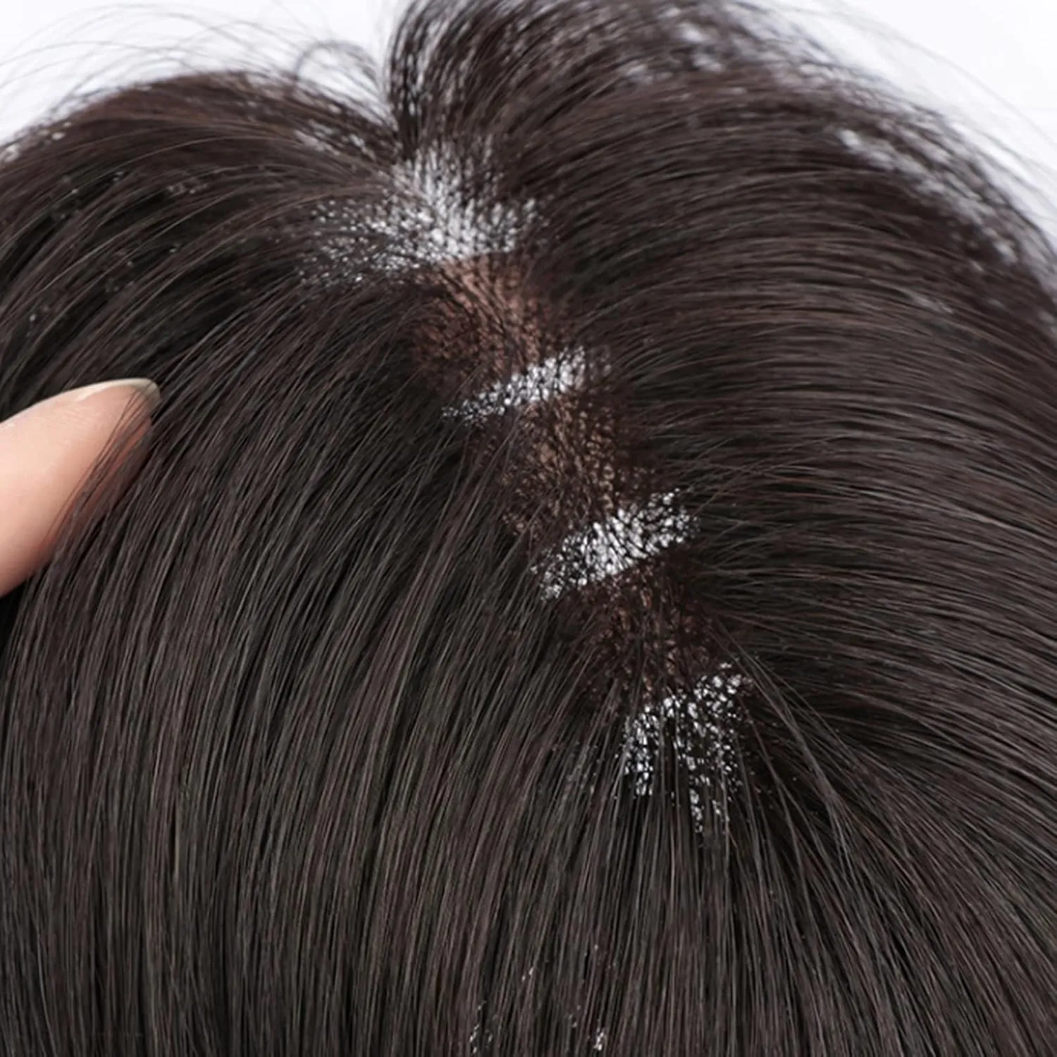 Women's Wig Bangs Wig Piece Full Real Human Hair Patch Fluffy Increase Hair Volume Fluffy Cover Gray Hair Women's Wigs Hair Piece(11-(13-12) 30CM-black)