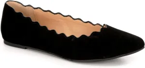 XAPPEAL Amanda - Women's Scalloped Pointed Toe Slip-On Ballet Flat