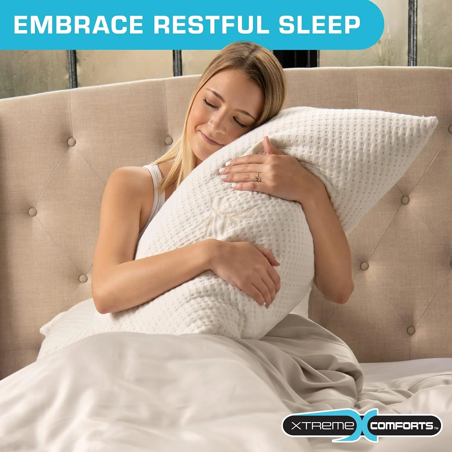 Xtreme Comforts 2-Pack Memory Foam Pillows Made in The USA - King Size, Slim Cooling Pillow for Sleeping on Side, Back & Stomach - Firm and Soft Bed Pillows