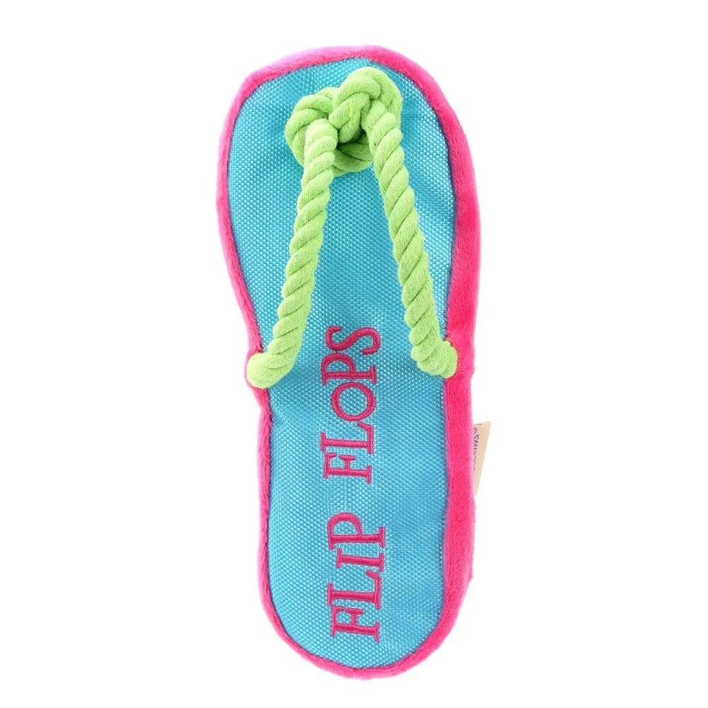 YES4PETS - 2x Dog Puppy Flip-Flop Soft Dental Hygiene Chew Play Toy