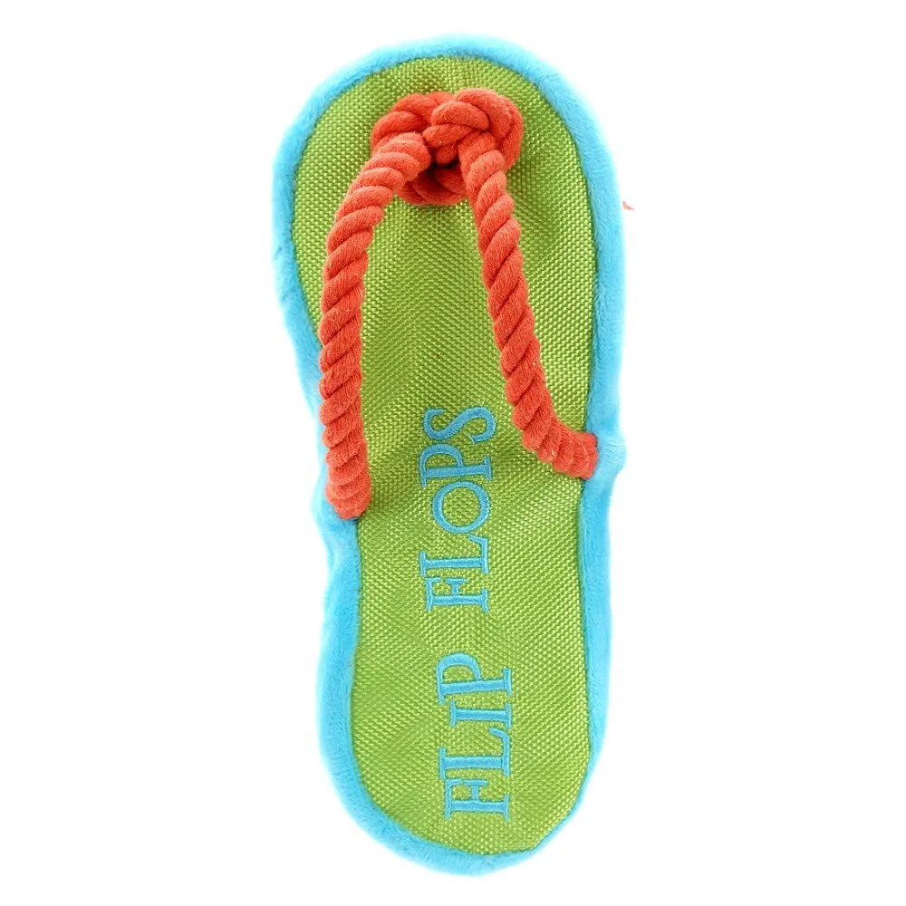 YES4PETS - 2x Dog Puppy Flip-Flop Soft Dental Hygiene Chew Play Toy