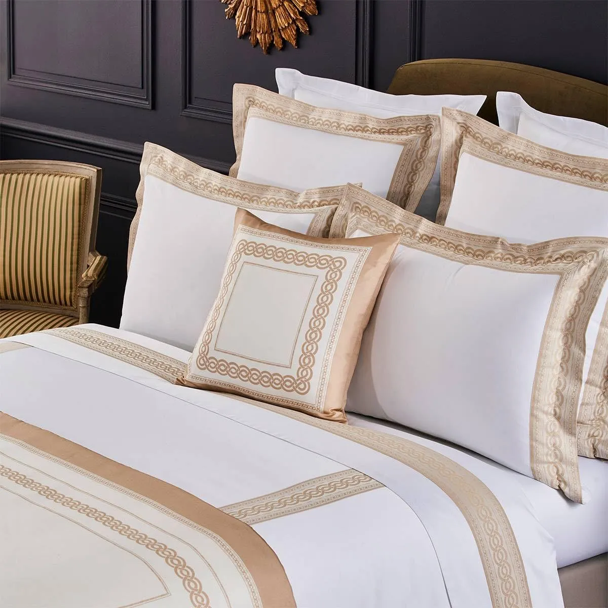 Yves Delorme Joyau Multicolor Standard 20 x 30 in Sham - Extra Soft and Warm Luxury Sheets, 100% Natural Organic French Bed Linens - Breathable and Durable