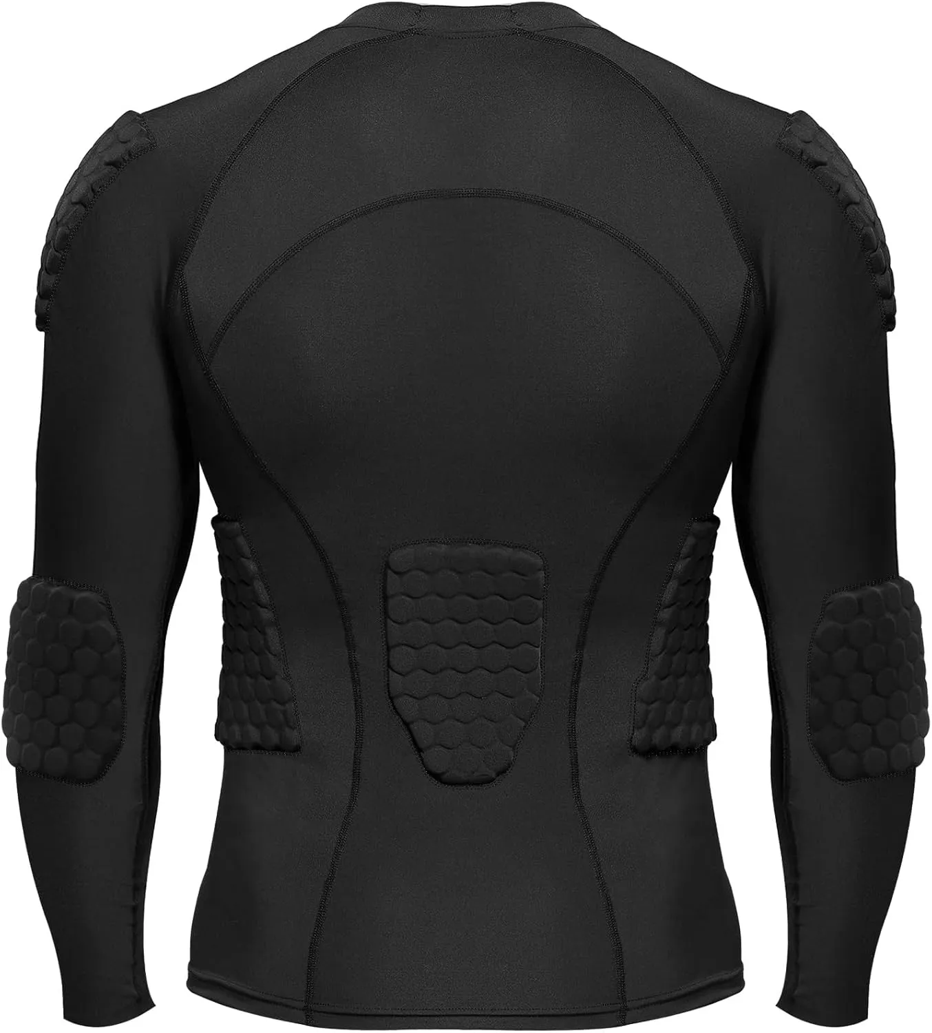 Zicac Men's Sports Shock Rash Guard Compression Padded Shirt Soccer Basketball Protective Gear Chest Rib Guards